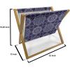 Ambesonne Spring Magazine and Book Holder, Blossoms Forms Heart Shapes Valentine’s Day Orderly Repeated Illustration, Floor Rack Decor for Interior of Home & Office, 22″ x 19″, White Pale Fuchsia(Indigo Ivory Blue Violet)