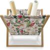 Ambesonne Spring Magazine and Book Holder, Blossoms Forms Heart Shapes Valentine’s Day Orderly Repeated Illustration, Floor Rack Decor for Interior of Home & Office, 22″ x 19″, White Pale Fuchsia(White Green and Vermilion)