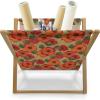 Ambesonne Spring Magazine and Book Holder, Blossoms Forms Heart Shapes Valentine’s Day Orderly Repeated Illustration, Floor Rack Decor for Interior of Home & Office, 22″ x 19″, White Pale Fuchsia(Khaki Fawn and Vermilion)