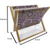Ambesonne Spring Magazine and Book Holder, Blossoms Forms Heart Shapes Valentine’s Day Orderly Repeated Illustration, Floor Rack Decor for Interior of Home & Office, 22″ x 19″, White Pale Fuchsia(Dark Purple Indigo and Black)