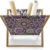Ambesonne Spring Magazine and Book Holder, Blossoms Forms Heart Shapes Valentine’s Day Orderly Repeated Illustration, Floor Rack Decor for Interior of Home & Office, 22″ x 19″, White Pale Fuchsia(Purple Quartz and Sand Brown)