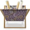 Ambesonne Spring Magazine and Book Holder, Blossoms Forms Heart Shapes Valentine’s Day Orderly Repeated Illustration, Floor Rack Decor for Interior of Home & Office, 22″ x 19″, White Pale Fuchsia(Purple Sand Brown and White)