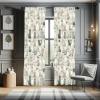 Ambesonne Cats Curtains, Cartoon Illustration of Delicate Kitten World with Muted Colors Modern, Window Treatments 2 Panel Set for Living Room Bedroom, Pair of – 28″ x 63″, Cadet Blue Pale Grey Teal