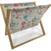 Ambesonne Folk Magazine and Book Holder, Valentine’s Day Pattern with Colorful Hearts, Floor Rack Decor for Interior of Home & Office, 22″ x 19″, Dark Lavender Multicolor(Eggshell Multicolor)