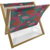 Ambesonne Heart Magazine and Book Holder, Repetitive Romantic Plaid Motif Hearts Valentines, Floor Rack Decor for Interior of Home & Office, 22″ x 19″, Champagne Multicolor(Teal and Multicolor)