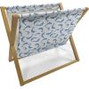 Ambesonne Heart Magazine and Book Holder, Repetitive Romantic Plaid Motif Hearts Valentines, Floor Rack Decor for Interior of Home & Office, 22″ x 19″, Champagne Multicolor(Blue White)