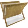Ambesonne Heart Magazine and Book Holder, Repetitive Romantic Plaid Motif Hearts Valentines, Floor Rack Decor for Interior of Home & Office, 22″ x 19″, Champagne Multicolor(Pale Coffee White)