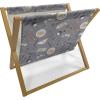 Ambesonne Heart Magazine and Book Holder, Repetitive Romantic Plaid Motif Hearts Valentines, Floor Rack Decor for Interior of Home & Office, 22″ x 19″, Champagne Multicolor(Purpleblue Multicolor)