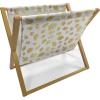 Ambesonne Heart Magazine and Book Holder, Repetitive Romantic Plaid Motif Hearts Valentines, Floor Rack Decor for Interior of Home & Office, 22″ x 19″, Champagne Multicolor(Pale Coffee and White)