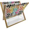 Ambesonne Heart Magazine and Book Holder, Repetitive Romantic Plaid Motif Hearts Valentines, Floor Rack Decor for Interior of Home & Office, 22″ x 19″, Champagne Multicolor(Grey Yellow Multicolor)