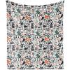 Ambesonne Indie Throw Blanket, Hipster Fashion Themed Pattern Clothing Accessories and Sketchy Art, Flannel Fleece Accent Piece Soft Couch Cover for Adults, 60″ x 80″, Seafoam Orange Black(Seafoam Orange Black)