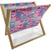 Ambesonne Love Magazine and Book Holder, Pattern Valentine’s Day with Flowers and Butterfly Holiday Love Antiquity Vintage, Floor Rack Decor for Interior of Home & Office, 22″ x 19″, Beige Brown Red(Blue Ivory Pink)