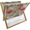 Ambesonne Love Magazine and Book Holder, Pattern Valentine’s Day with Flowers and Butterfly Holiday Love Antiquity Vintage, Floor Rack Decor for Interior of Home & Office, 22″ x 19″, Beige Brown Red(Beige Brown Red)