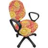 Ambesonne Pale Pink Office Chair Slipcover, Romantic Roses Garden Illustration Nature Inspired Valentine’s Day Themed, Protective Stretch Decorative Fabric Cover, Yellow Coral Pink