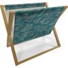 Ambesonne Poppy Flower Magazine and Book Holder, Leaves and Petals Watercolors Bouquet Romance Inspiration Valentines Day, Floor Rack Decor for Interior of Home & Office, 22″ x 19″, Green Pink Cream(Petrol Blue Teal Beige)