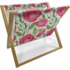 Ambesonne Poppy Flower Magazine and Book Holder, Leaves and Petals Watercolors Bouquet Romance Inspiration Valentines Day, Floor Rack Decor for Interior of Home & Office, 22″ x 19″, Green Pink Cream(Green Pink Cream)