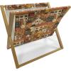 Ambesonne Poppy Flower Magazine and Book Holder, Leaves and Petals Watercolors Bouquet Romance Inspiration Valentines Day, Floor Rack Decor for Interior of Home & Office, 22″ x 19″, Green Pink Cream(Green Orange Beige)