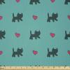 Ambesonne Teal Fabric by The Yard, Kittens Pink Hearts Animal Design with Valentines Inspirations, Stretch Knit Fabric for Clothing Sewing and Arts Crafts, 3 Yards, Teal Pink Dark Blue(Teal Pink Dark Blue)