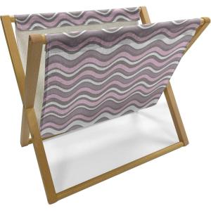 Ambesonne Eiffel Magazine and Book Holder, Romantic Valentines Day Eiffel Tower City of Love Doodle Style Heart Shapes, Floor Rack Decor for Interior of Home & Office, 22″ x 19″, Maroon White Tan(Warm Taupe Pink Cream)