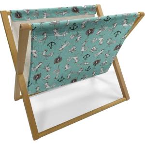 Ambesonne Folk Magazine and Book Holder, Valentine’s Day Pattern with Colorful Hearts, Floor Rack Decor for Interior of Home & Office, 22″ x 19″, Dark Lavender Multicolor(Seafoam Grey)