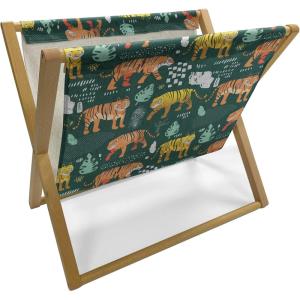 Ambesonne Folk Magazine and Book Holder, Valentine’s Day Pattern with Colorful Hearts, Floor Rack Decor for Interior of Home & Office, 22″ x 19″, Dark Lavender Multicolor(Hunter Green Multicolor)