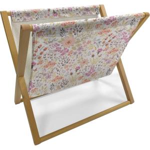 Ambesonne Folk Magazine and Book Holder, Valentine’s Day Pattern with Colorful Hearts, Floor Rack Decor for Interior of Home & Office, 22″ x 19″, Dark Lavender Multicolor(Pale Eggshell Multicolor)