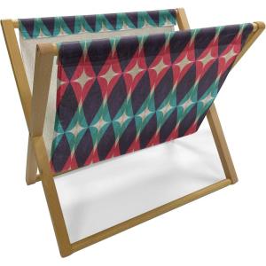 Ambesonne Folk Magazine and Book Holder, Valentine’s Day Pattern with Colorful Hearts, Floor Rack Decor for Interior of Home & Office, 22″ x 19″, Dark Lavender Multicolor(Indigo Multicolor)
