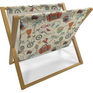 Ambesonne Folk Magazine and Book Holder, Valentine’s Day Pattern with Colorful Hearts, Floor Rack Decor for Interior of Home & Office, 22″ x 19″, Dark Lavender Multicolor(Burnt Sienna and Multicolor)