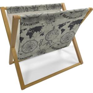 Ambesonne Funky Magazine and Book Holder, Heart Shapes on Plain Background Romantic and Aquatic Style Valentines Day, Floor Rack Decor for Interior of Home & Office, 22″ x 19″, Sea Blue Cadet Blue(Dusk and Charcoal Grey)