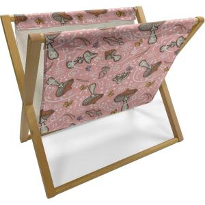 Ambesonne Giraffe Magazine and Book Holder, Couple Kissing Valentines Day Theme Lovers of Safari Animals Fun Romance, Floor Rack Decor for Interior of Home & Office, 22″ x 19″, Cinnamon White Peach(Pale Pink Cinnamon and Dust)