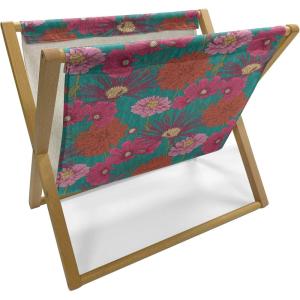 Ambesonne Heart Magazine and Book Holder, Repetitive Romantic Plaid Motif Hearts Valentines, Floor Rack Decor for Interior of Home & Office, 22″ x 19″, Champagne Multicolor(Teal and Multicolor)