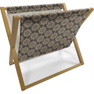 Ambesonne Heart Magazine and Book Holder, Repetitive Romantic Plaid Motif Hearts Valentines, Floor Rack Decor for Interior of Home & Office, 22″ x 19″, Champagne Multicolor(Tan and Dark Sepia)