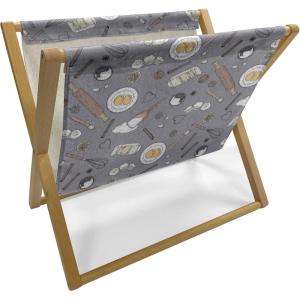 Ambesonne Heart Magazine and Book Holder, Repetitive Romantic Plaid Motif Hearts Valentines, Floor Rack Decor for Interior of Home & Office, 22″ x 19″, Champagne Multicolor(Purpleblue Multicolor)