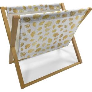 Ambesonne Heart Magazine and Book Holder, Repetitive Romantic Plaid Motif Hearts Valentines, Floor Rack Decor for Interior of Home & Office, 22″ x 19″, Champagne Multicolor(Pale Coffee and White)