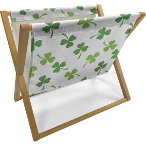 Ambesonne Heart Magazine and Book Holder, Repetitive Romantic Plaid Motif Hearts Valentines, Floor Rack Decor for Interior of Home & Office, 22″ x 19″, Champagne Multicolor(Lime Green Multicolor)