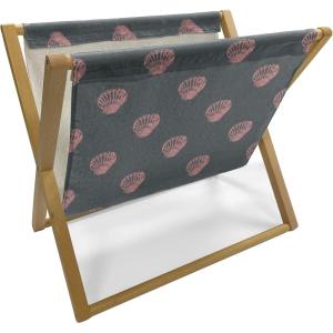 Ambesonne Hearts Magazine and Book Holder, Shapes Out of Circles Dots Romantic Theme Valentines Day Feels Couple Love, Floor Rack Decor for Interior of Home & Office, 22″ x 19″, Blush Pastel Pink(Grey and Pastel Pink)