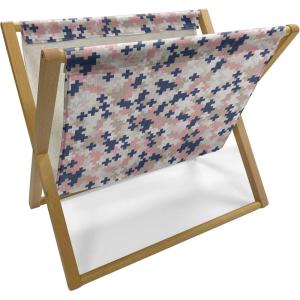 Ambesonne Hearts Magazine and Book Holder, Valentine’s Day Theme Hand Drawn Repeated Romantic Modern Love Shapes Pattern, Floor Rack Decor for Interior of Home & Office, 22″ x 19″, Champagne Black(Blush Tan and Dark Blue)