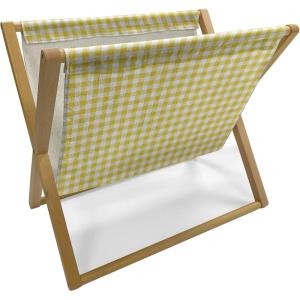 Ambesonne Kiss Magazine and Book Holder, Red Woman Lips Kiss Marks Pattern Romance Feminine Graphic Valentines Day, Floor Rack Decor for Interior of Home & Office, 22″ x 19″, Vermilion White(Yellow White)