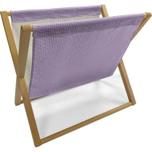 Ambesonne Kiss Magazine and Book Holder, Red Woman Lips Kiss Marks Pattern Romance Feminine Graphic Valentines Day, Floor Rack Decor for Interior of Home & Office, 22″ x 19″, Vermilion White(Purple White)