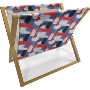 Ambesonne Kiss Magazine and Book Holder, Red Woman Lips Kiss Marks Pattern Romance Feminine Graphic Valentines Day, Floor Rack Decor for Interior of Home & Office, 22″ x 19″, Vermilion White(Violet Blue White)