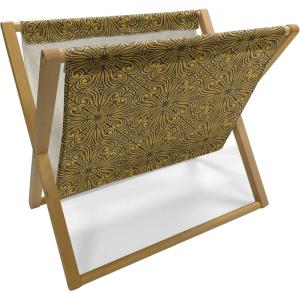 Ambesonne Love Magazine and Book Holder, Pattern Valentine’s Day with Flowers and Butterfly Holiday Love Antiquity Vintage, Floor Rack Decor for Interior of Home & Office, 22″ x 19″, Beige Brown Red(Earth Yellow and Black)