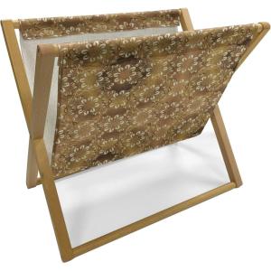 Ambesonne Love Magazine and Book Holder, Pattern Valentine’s Day with Flowers and Butterfly Holiday Love Antiquity Vintage, Floor Rack Decor for Interior of Home & Office, 22″ x 19″, Beige Brown Red(Pale Caramel Chocolate)