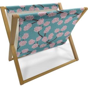 Ambesonne Love Magazine and Book Holder, Romance for Valentine’s Day Hearts in Lamp Classic Antique Themed Pattern, Floor Rack Decor for Interior of Home & Office, 22″ x 19″, Vermilion and Scarlet(Sea Blue Brown Pale Pink)