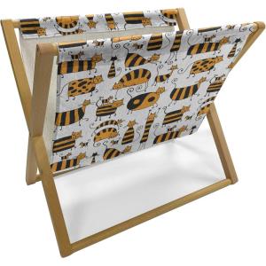 Ambesonne Love Magazine and Book Holder, Various Ornamental Hearts in Pastel Colors Valentine’s Day Themed Design, Floor Rack Decor for Interior of Home & Office, 22″ x 19″, Blush Multicolor(Orange Charcoal Grey)