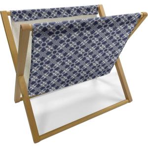 Ambesonne Love Magazine and Book Holder, Various Ornamental Hearts in Pastel Colors Valentine’s Day Themed Design, Floor Rack Decor for Interior of Home & Office, 22″ x 19″, Blush Multicolor(Night Blue and White)