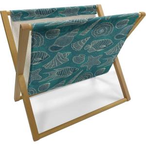 Ambesonne Poppy Flower Magazine and Book Holder, Leaves and Petals Watercolors Bouquet Romance Inspiration Valentines Day, Floor Rack Decor for Interior of Home & Office, 22″ x 19″, Green Pink Cream(Petrol Blue Teal Beige)