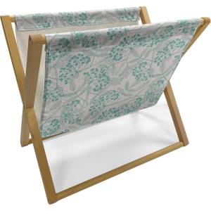 Ambesonne Poppy Flower Magazine and Book Holder, Leaves and Petals Watercolors Bouquet Romance Inspiration Valentines Day, Floor Rack Decor for Interior of Home & Office, 22″ x 19″, Green Pink Cream(Tan Turquoise)
