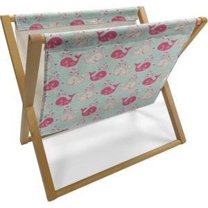 Ambesonne Purple Magazine and Book Holder, Valentine’s Day Couple Wedding Bride Heart Design Image, Floor Rack Decor for Interior of Home & Office, 22″ x 19″, Lavender and Purple(Mint Peach Pink)