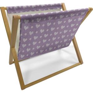 Ambesonne Purple Magazine and Book Holder, Valentine’s Day Couple Wedding Bride Heart Design Image, Floor Rack Decor for Interior of Home & Office, 22″ x 19″, Lavender and Purple(Lavender and Purple)
