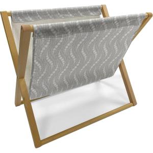 Ambesonne Romantic Magazine and Book Holder, Geometric Horizontal Oval Rows Drawn Along Little Hearts Valentines, Floor Rack Decor for Interior of Home & Office, 22″ x 19″, Almond Green and White(Dust White)